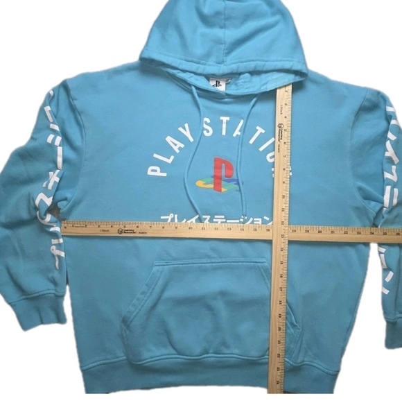 ​PlayStation Japan 1994 Teal Hoodie Large L Sony Gaming Sweatshirt - Picture 5 of 5